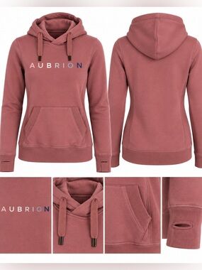Aubrion Dusty Rose Pink Pullover Hoodie Equestrian Sweatshirt in XXS